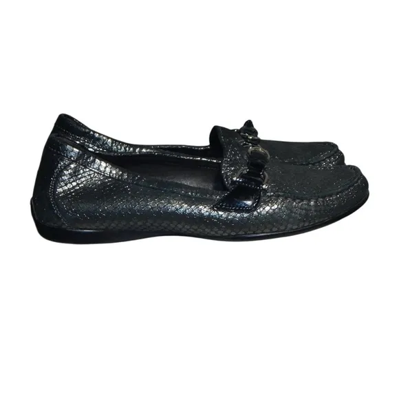 AGL Attilio Giusti Leombruni Jenah Gray Leather Driving Loafers Size 38 /US 8