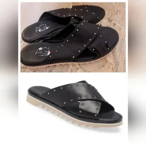 AGL Attilio Giusti Leombruni Shun Slide Sandals Hidrangen