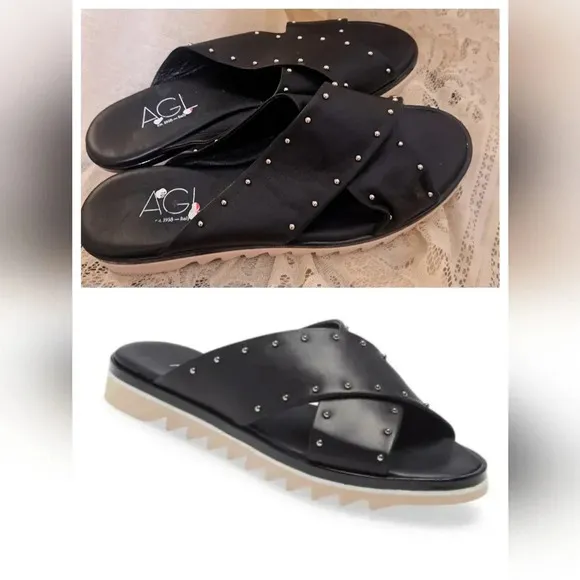 AGL Attilio Giusti Leombruni Shun Slide Sandals Hidrangen