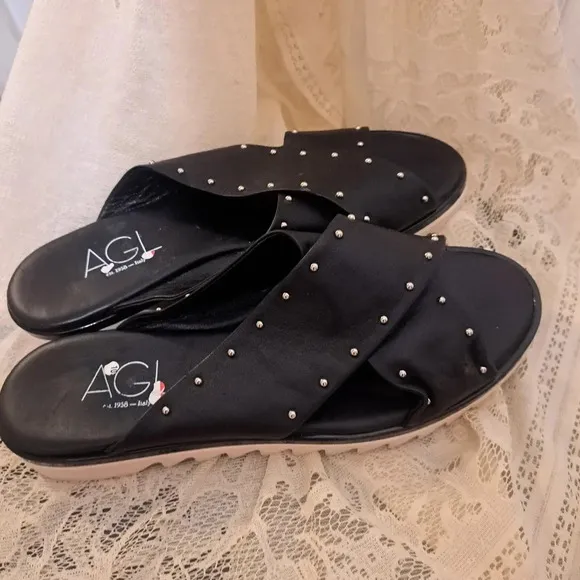AGL Attilio Giusti Leombruni Shun Slide Sandals Hidrangen
