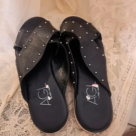 AGL Attilio Giusti Leombruni Shun Slide Sandals Hidrangen
