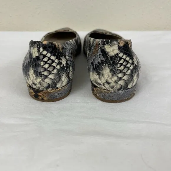 AGL Attilo Guisti Leombruni Leather Snake Point Toe Flats Size US 7