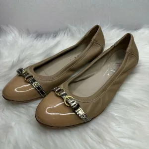 AGL Cap Toe Leather Buckle Ballet Flats 40
