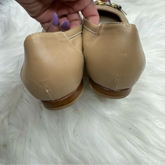 AGL Cap Toe Leather Buckle Ballet Flats 40