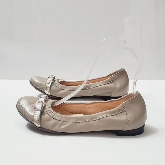 AGL Monika Cap Toe Womens Buckled Slip on Ballet Leather Flats NWOB EU size 36