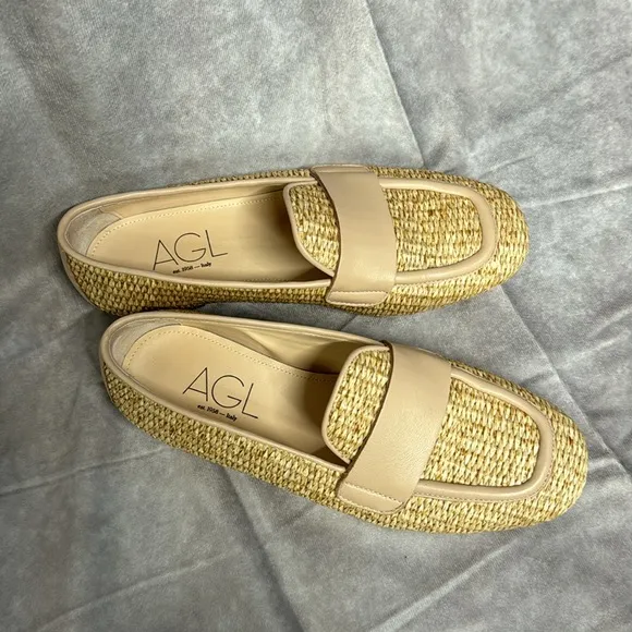 AGL Sheryl Raffia Loafers