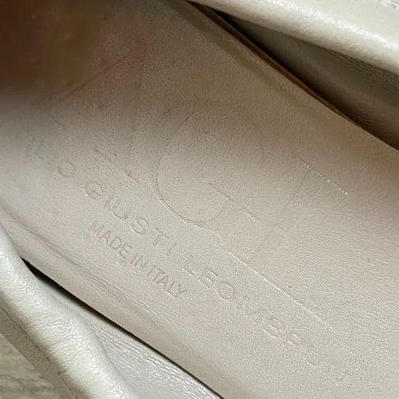 AGL Tan Leather Snakeskin Ballerina Flats Size 7