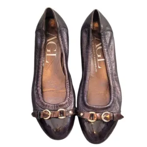 AGL Brown Metallic Formal Ballet Flats Size 6.5