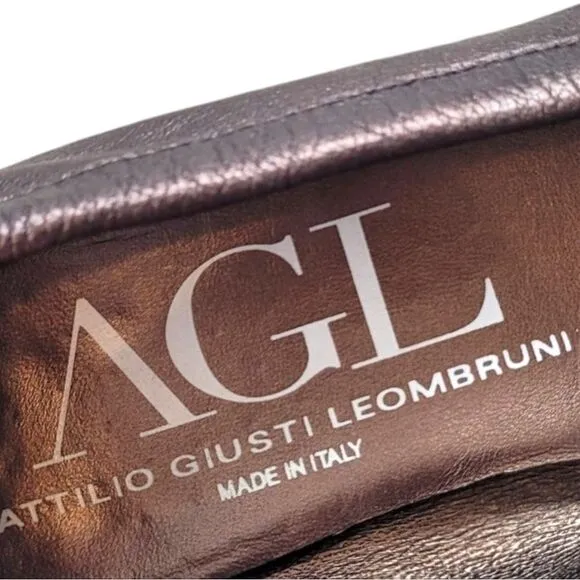 AGL Brown Metallic Formal Ballet Flats Size 6.5