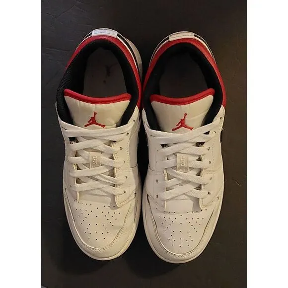 Air Jordan 1 Low (GS) White Red Black  553560-118 Size 5.5Y / Women's Size7 #431