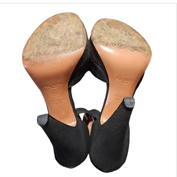 ALAIA | Vintage Black Ankle Strap Sandals in Size EU 36.5 / US 6.5