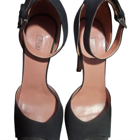 ALAIA | Vintage Black Ankle Strap Sandals in Size EU 36.5 / US 6.5