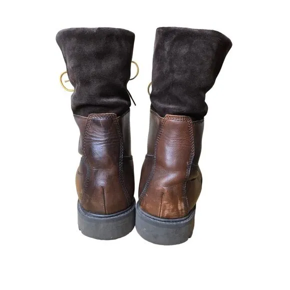 Aldo Chagan Mens Combat Boots Waterproof Sherpa Lined Brown Leather Suede