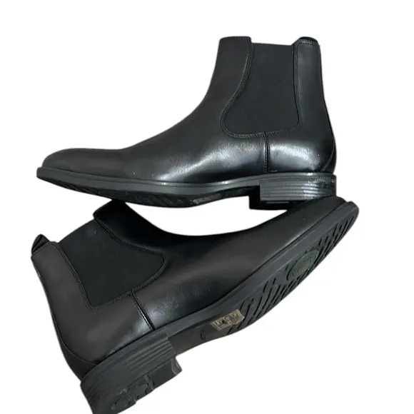 Aldo Chelsea Boots Black Leather Mens Size 11 Biondi-r Pull On