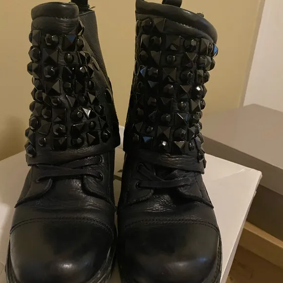 Aldo combat distress jeweled boots. Just like new. Size 7.