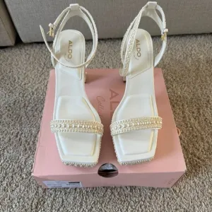 Aldo White High Heeled Sandals