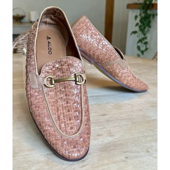 Aldo Woven Leather Shoes Loafers Size 11