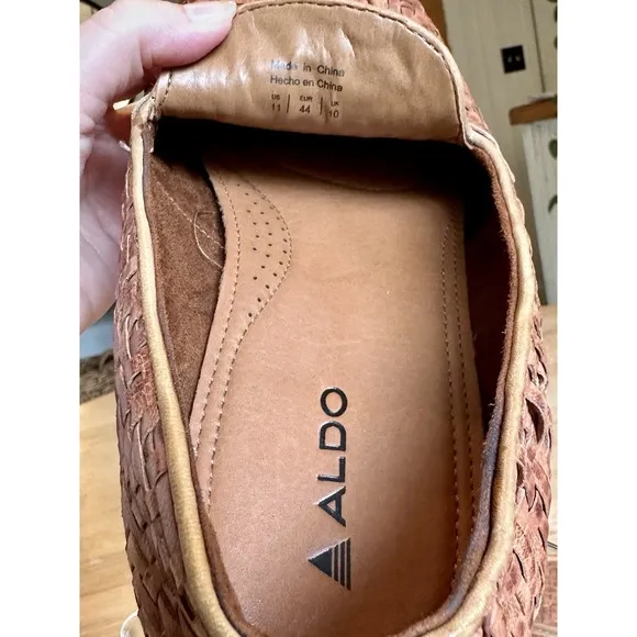 Aldo Woven Leather Shoes Loafers Size 11