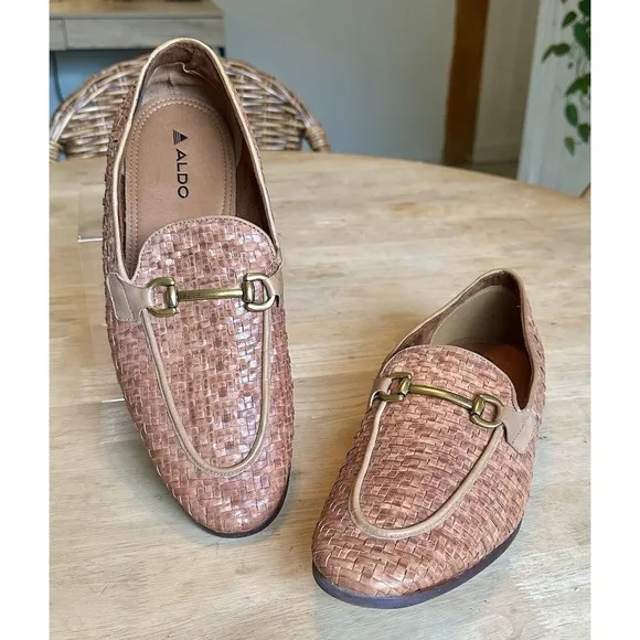 Aldo Woven Leather Shoes Loafers Size 11