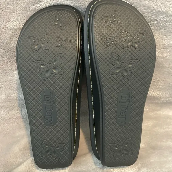 Alegria Dinah Leather Slip-On Sandals with Adjustable Strap Size 39 (US 9)
