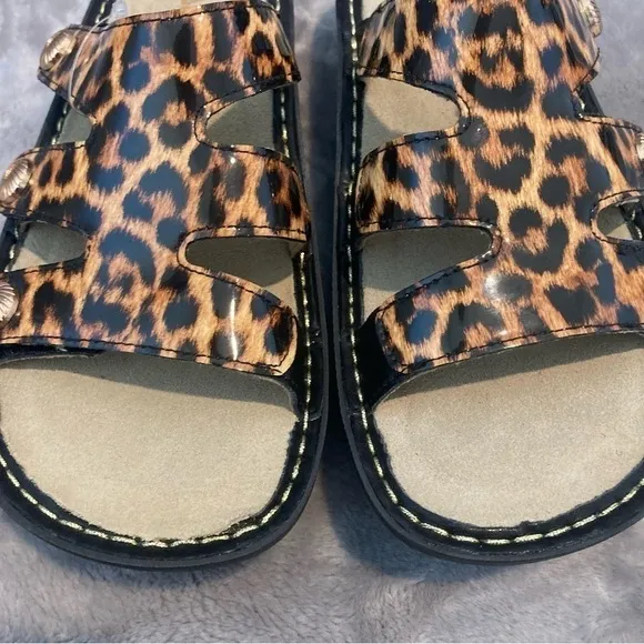 Alegria Dinah Leather Slip-On Sandals with Adjustable Strap Size 39 (US 9)