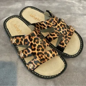 Alegria Dinah Leather Slip-On Sandals with Adjustable Strap Size 39 (US 9)