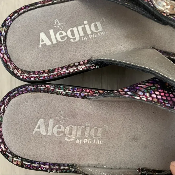 Alegria Loti Leather Triple Strap Wedge Sandals