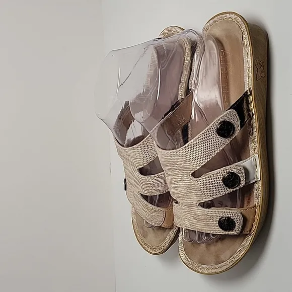 Alegria PG Lite Venice Wedge Sandals Slip-On Slide-On Gold Leather Adjustable 39