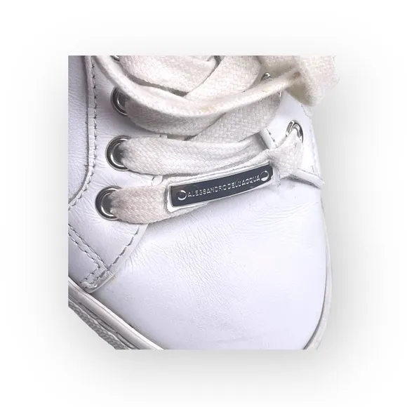 Alessandro Dell'acqua ★ Crystal Embellished Leather Low Top Sneakers ★ White 39