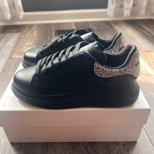 Alexander McQueen Black and Silver Platform Sneakers