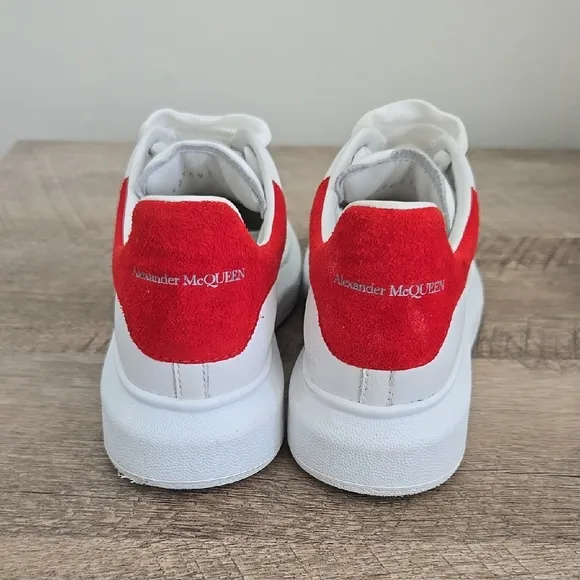 Alexander McQueen Kids White and Red Oversized  Sneakers