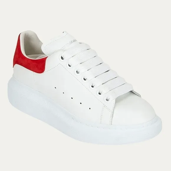 Alexander McQueen Kids White and Red Oversized  Sneakers