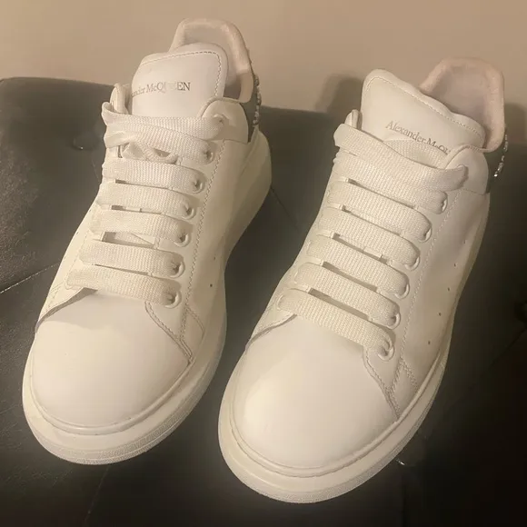 Alexander McQueen Men’s Sneakers - White with Studded Black Heel TabSize: 43