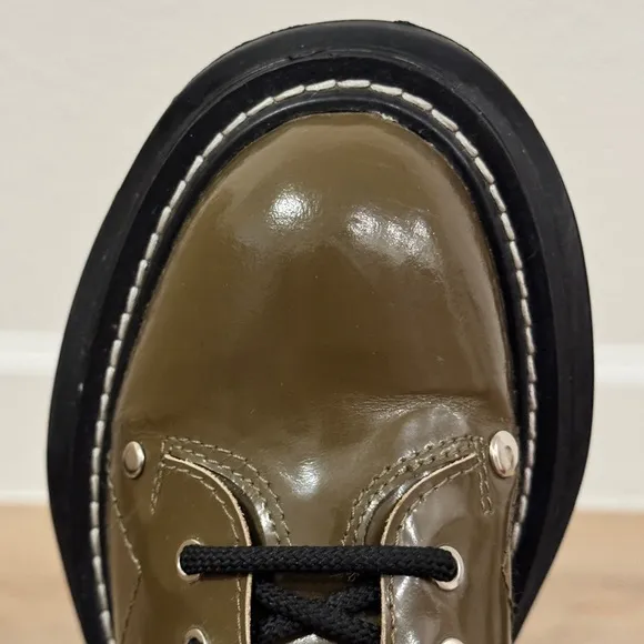 Alexander McQueen Olive Combat Boots