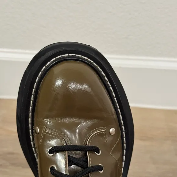 Alexander McQueen Olive Combat Boots