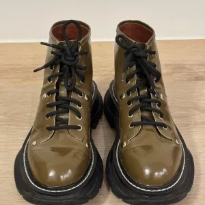 Alexander McQueen Olive Combat Boots