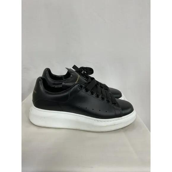 Alexander Mcqueen 'Oversized' Black Leather Low Top Sneakers Size 9