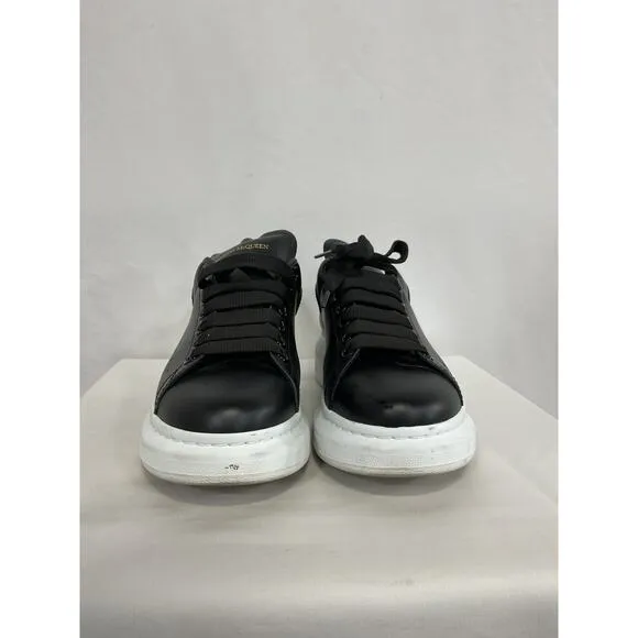 Alexander Mcqueen 'Oversized' Black Leather Low Top Sneakers Size 9