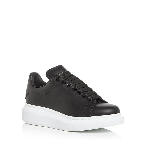 Alexander Mcqueen 'Oversized' Black Leather Low Top Sneakers Size 9