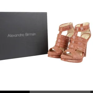 Alexandre Birman Snakeskin Sandals Brown