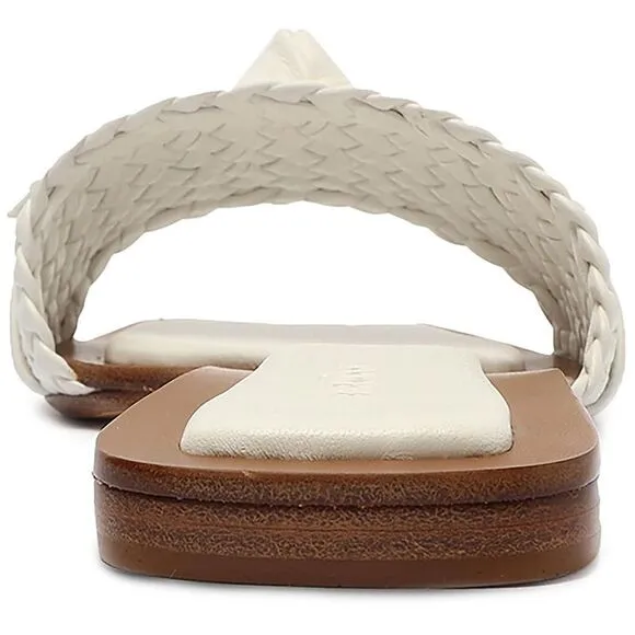 Alexandre Birman Womens Clarita White Woven Slip On Slide Sandals New