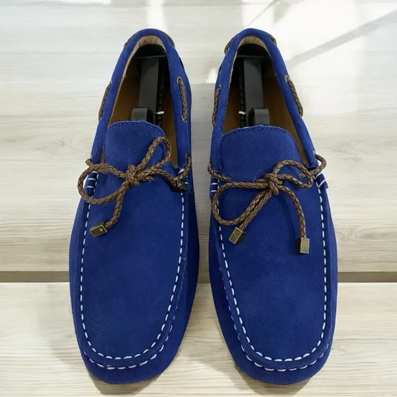 Alfani Blakemaz Mazarine Blue Suede Driving Loafers Men's  Shoes Size 9.5