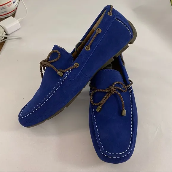 Alfani Blakemaz Mazarine Blue Suede Driving Loafers Men's  Shoes Size 9.5