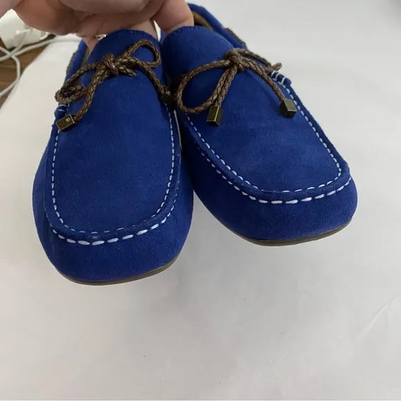 Alfani Blakemaz Mazarine Blue Suede Driving Loafers Men's  Shoes Size 9.5
