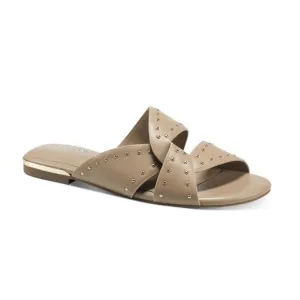 Alfani Danicah Leather Slip On  Studded Flat Sandal (New In Box)