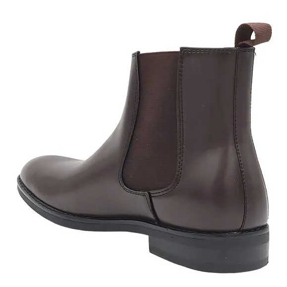 Alfani Men Luka 2 Pull On Chelsea Boots Size US 11M Brown Faux Leather