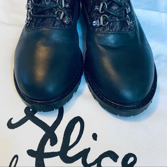 Alice Olivia Terra leather jacquard kneehigh boots