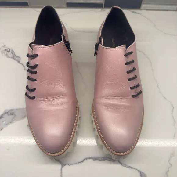 All Black brand pink and black flats modern design size 39