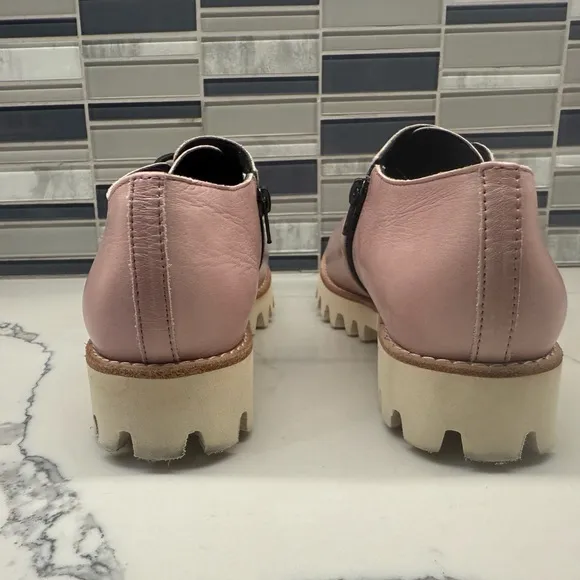 All Black brand pink and black flats modern design size 39