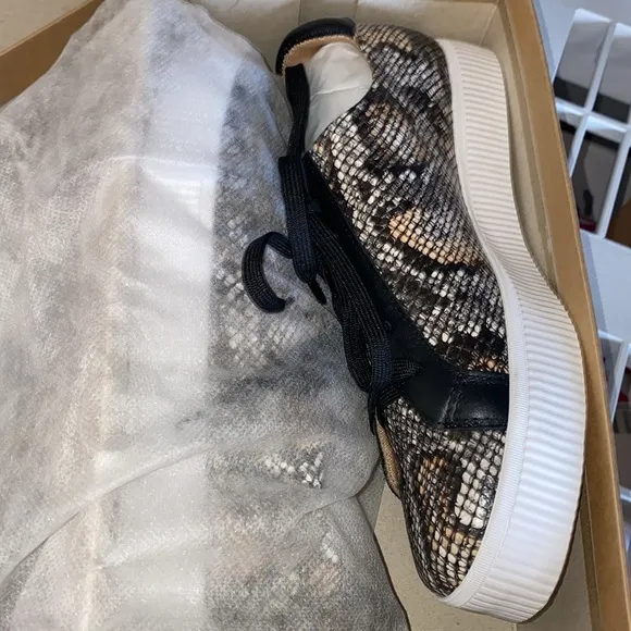 ALL BLACK Exotic Platform Trainer Sneakers
